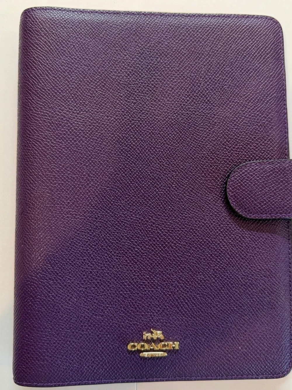 Deep purple pebbled leather Coach Planner